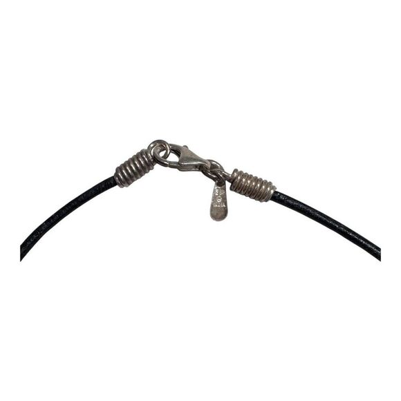 Silpada Cardinal Rule Red Coral Pendant Black Leather Cord Necklace Square - Picture 11 of 14